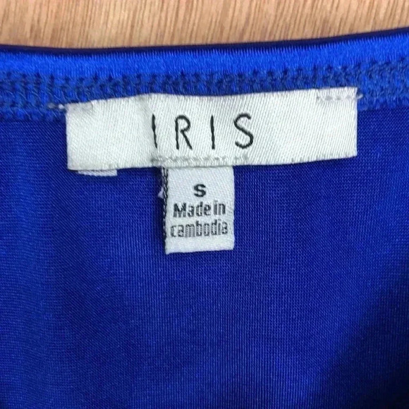 ris Satin Cowl Neck Bodycon Cobalt Blue Ruched Mini Cami Cocktail Dress Size S - Picture 4 of 5